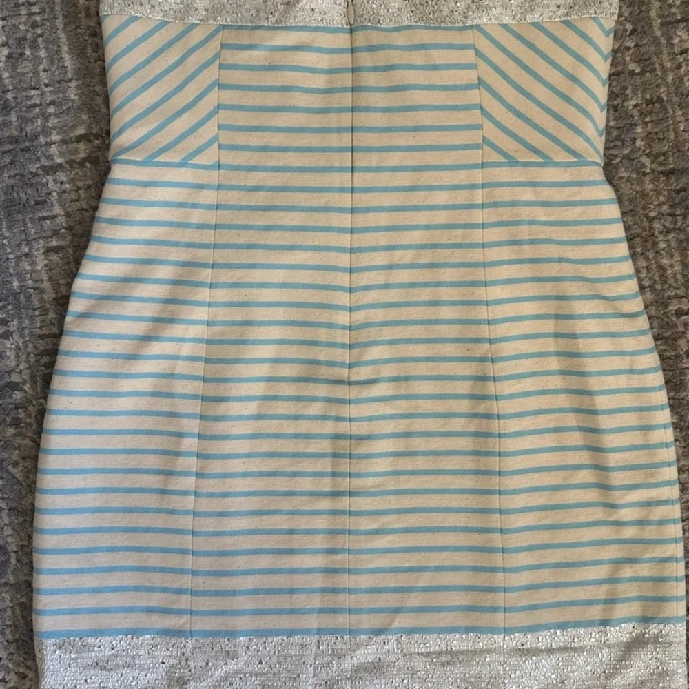 Lilly Pulitzer Remi Dress 10 Blue Horizon Bayview Stripe Metallic W/Strap $198 - Picture 6 of 6